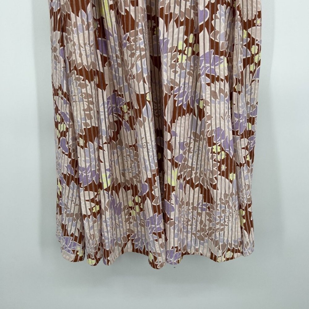 Kate Spade Dress Floral Print Exotic Bloom Burnout V Neck Sleeveless Midi - Picture 7 of 12